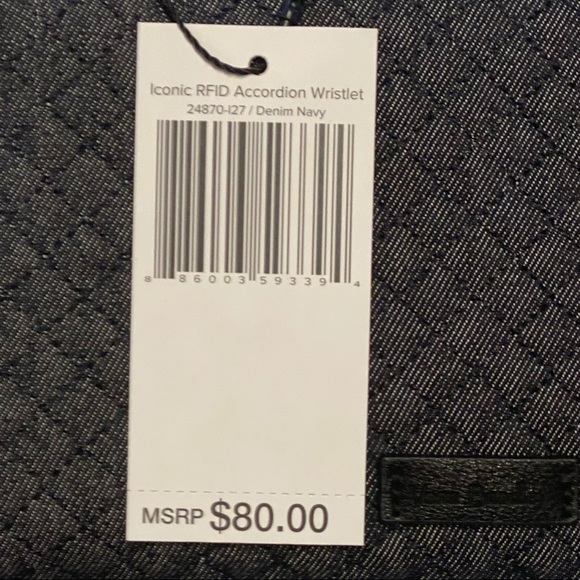 Vera Bradley RFID Accordion Wristlet, Denim Navy - Picture 9 of 12